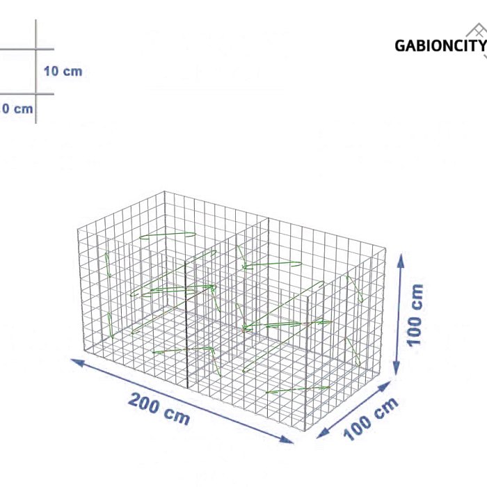 Gabionový koš 200x100x100 cm