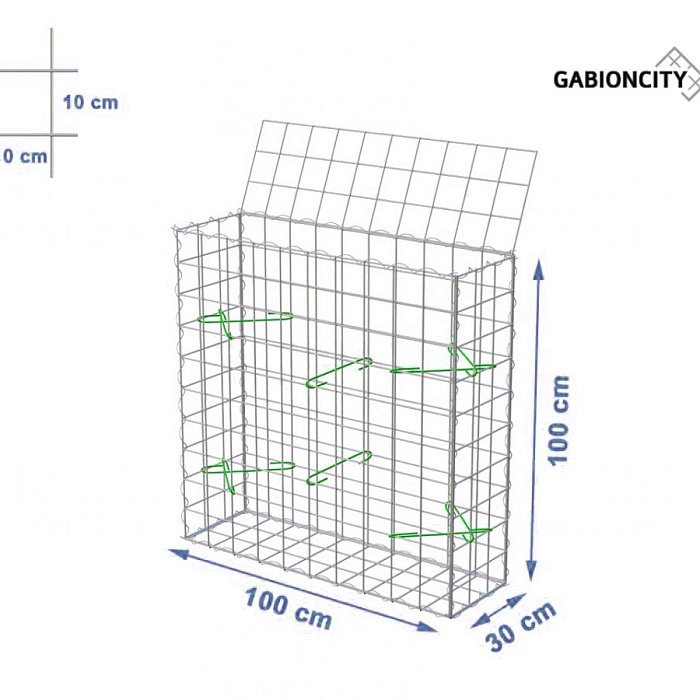 Gabionový koš 100x30x100 cm