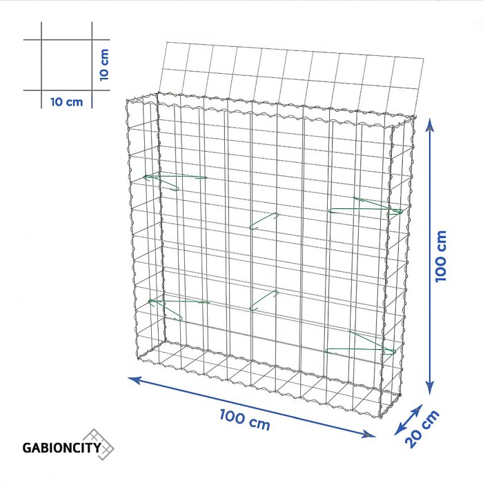 Gabionový koš 100x20x100 cm