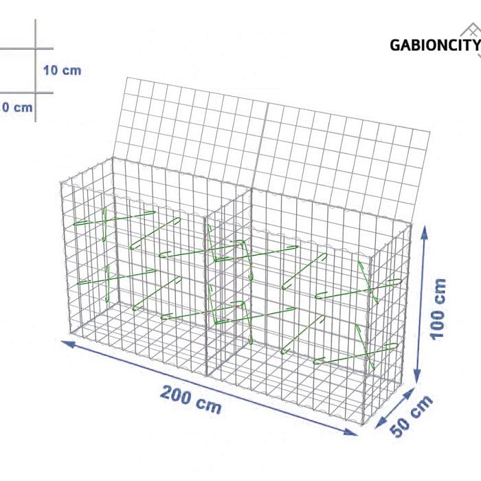 Gabionový koš 200x50x100 cm