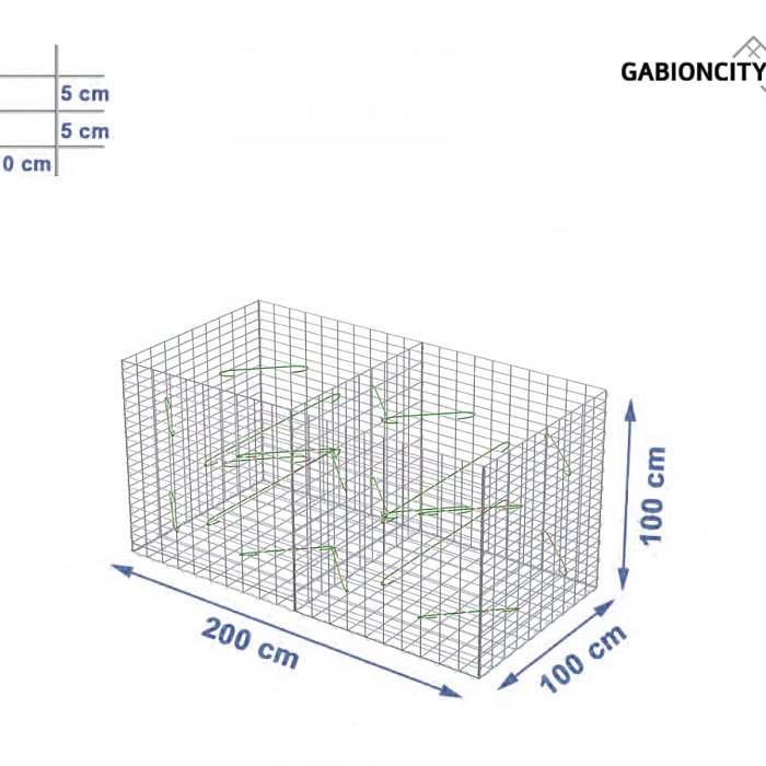 Gabionový koš 200x100x100 cm