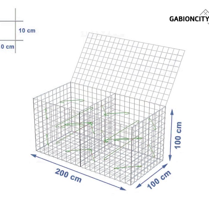 Gabionový koš 200x100x100 cm